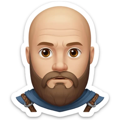 bearded Vikings with bald  with out crown sticker