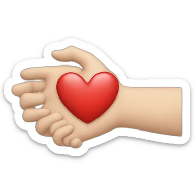 Heart above the Hand shake sticker