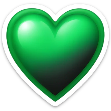 Half black and Green heart sticker