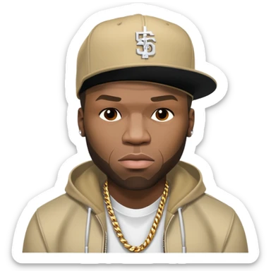 rapper 50 cent in the simpson style sticker
