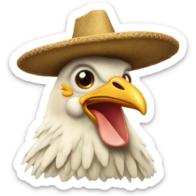 gallina con sombrero sticker