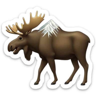 Moose and mountain sticker