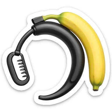 a curved, banana-shaped hair accessory with teeth on both sides that hinge together, designed to secure hair in a vertical ponytail or "banana curl" style sticker