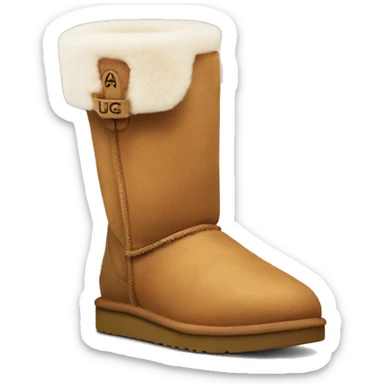 A Ugg mini boot with a Dow on the back  sticker