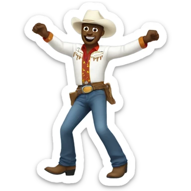 White cowboy dancing sticker