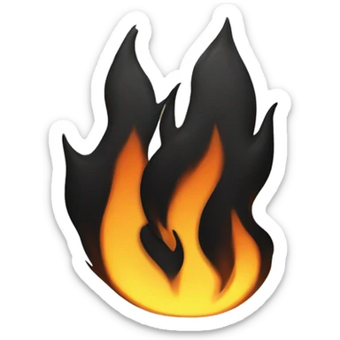 single black flame sticker