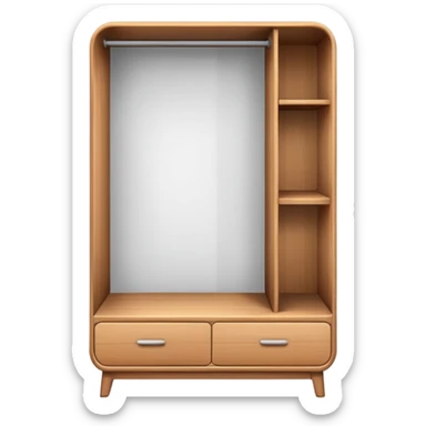 minimalist wardrobe furniture with clean lines and rounded corners sticker
