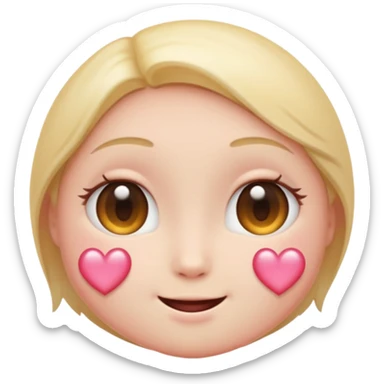 “Pastel round emoji with shy sparkling eyes, gentle blush, trembling smile, hidden heart, soft glow—expressing quiet love, vulnerability, and tender emotions sticker