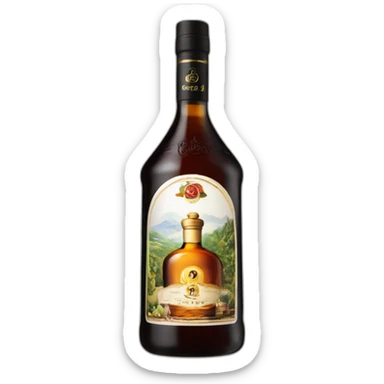 bottle of 6 years Kizlyar brandy with black label sticker