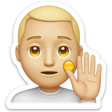 Yellow head emoji covering eyes with hand sticker