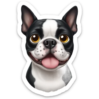 One eyed Boston terrier sticker