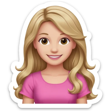 Jocelyn from The Idol with dark blonde long hair, pink outfit sticker