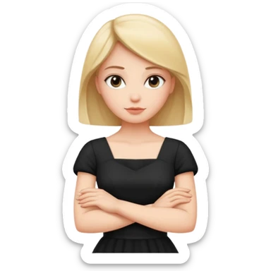 Woman Gesturing N, A woman with arms crossed forming an 'X' sticker