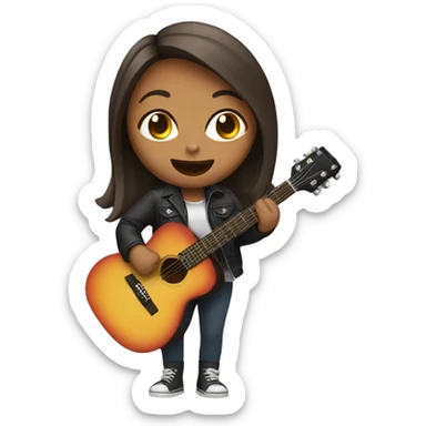 girl with guitar and microphone sticker