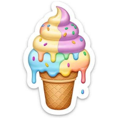 Melted pastel ice cream sticker