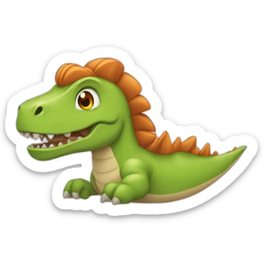 Fille rousse déguisée dinosaure sticker