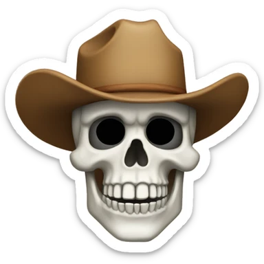 Skeleton with a cowboy hat sticker