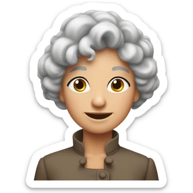 mamie avec des couettes grognon sticker