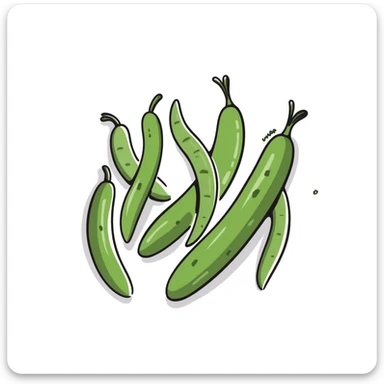 green beans, hand drawn style, notion style doodle sticker