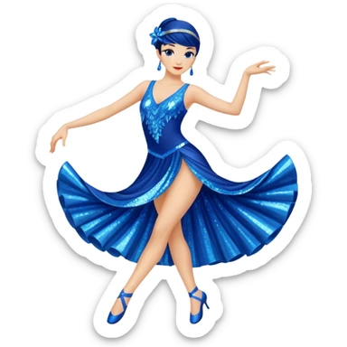 blue jazz style dance costume sticker