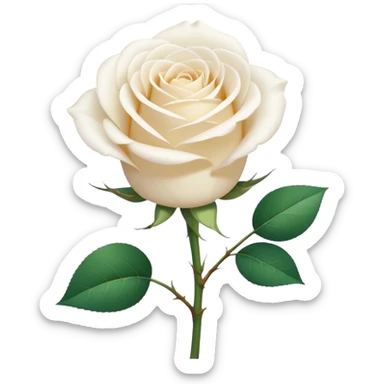 A white rose emoji in iOS emoji style, clean and smooth vector illustration, soft lighting, subtle gradients, minimal and cute, centered, transparent background, high clarity, no outline, no text
 sticker