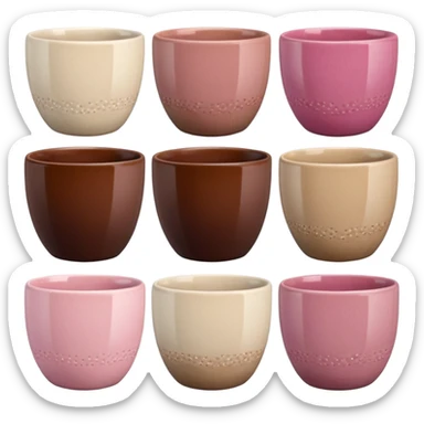Pink, beige and brown stangley cups sticker