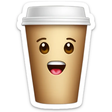 coffee ina paper cup sticker
