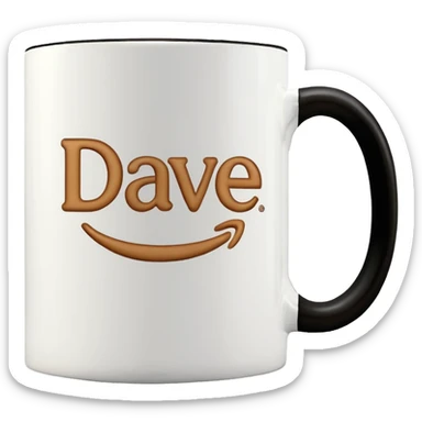 "Dave" name, on realistic coffee mug sticker