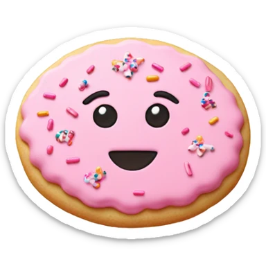 pink sugar cookie with icing and sprinkles  sticker