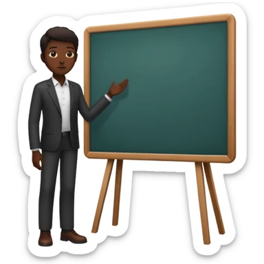 person silhouette standing next to a project board sticker