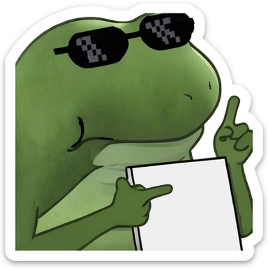 holding a stupid sign and pointing up sticker