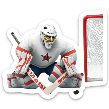 Hockey goalie doing the splits sticker