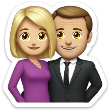 Macron qui embrasse Brigitte  sticker