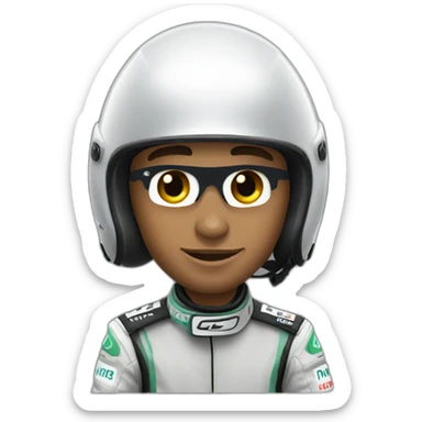 Lewis Hamilton in race helmet sticker