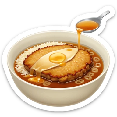 katsudon in a bowl with no eggs on top sticker