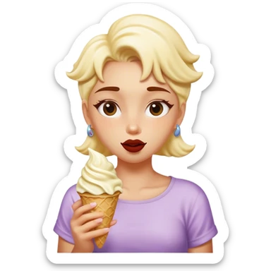 a girl called rainy who likes to eat gelato sticker