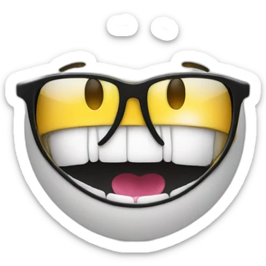 Smiley face with glasses popping gum sticker