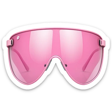 asymmetrical pink shield visor glasses, unique creative design, Y2K inspired sticker