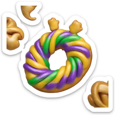 New Orleans king cake sticker