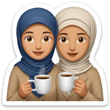 muslim couple beautiful finish drink coffee  sticker