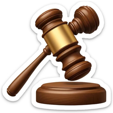 The judge's gavel sticker