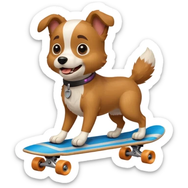 Dog on a skateboard sticker
