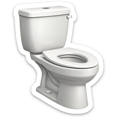 Toilet facing forward with seat open sticker