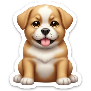 Cute chubby puppy dogs in a cherry  sticker