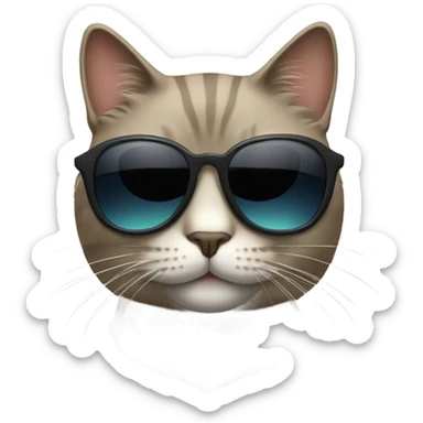 Cat with sunglasses sticker