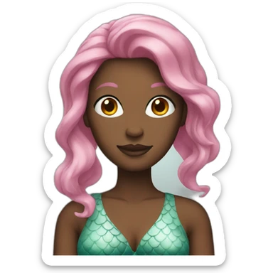 woman with mermaid hair sticker