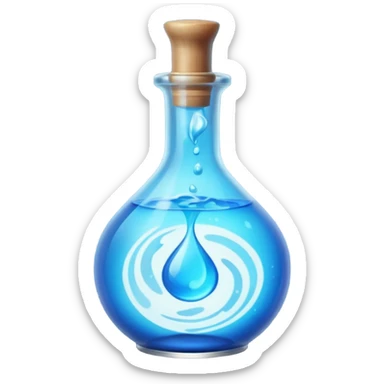 FANTASY MAGIC MANA BLUE POTION TILTED TO THE LEFT IN A CIRCLE BOTTLE sticker