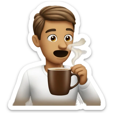 Smelling the aroma of coffee sticker