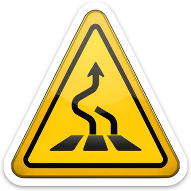 slippery road sign sticker