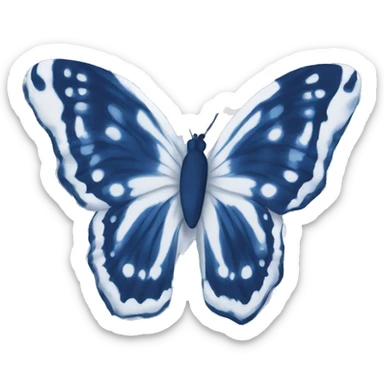 Navy blue and white tie dye butterfly  sticker